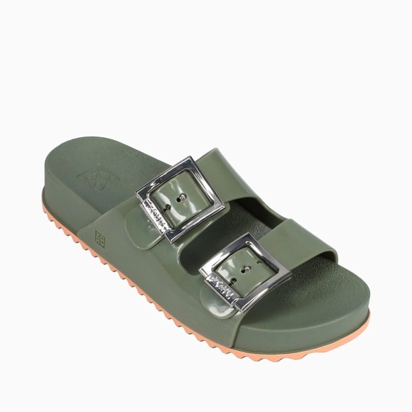 Zaxy Shoes - Zaxy Partner lii slides green size 8 jelly strap Arizona style big buckle